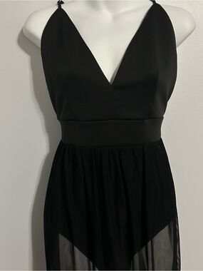 Sheer Skirt Bodysuit Slip Dress Ethereal Edgy Romance Gothic Elegance